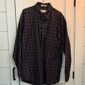 Orvis Men's Checkered Shirt - Navy and Red